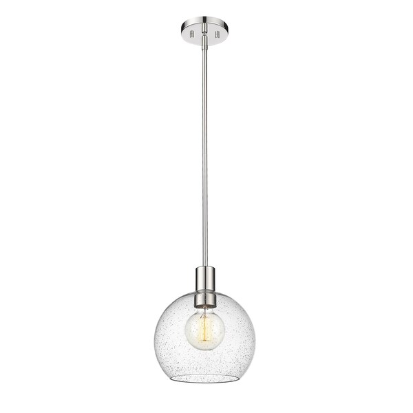 Z-Lite Margo 1 Light Pendant, Polished Nickel And Clear Seedy 7501P10-PN - main